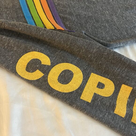 Aviator Nation Men’s Copilot Hoodie Full Zip Gray 5 Stripe Embroidery Rainbow XL - Picture 6 of 14